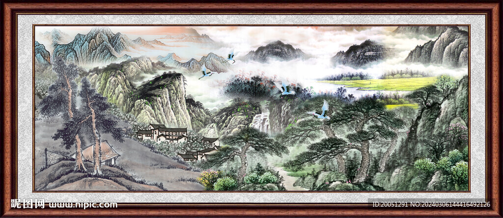 巨幅山水国画 