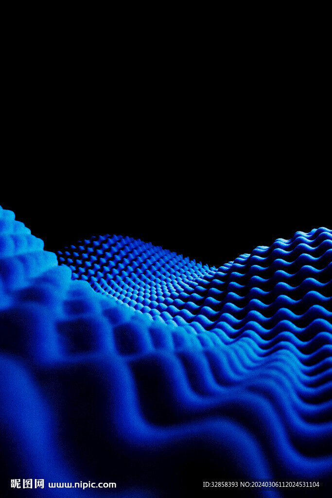 蓝色抽象拉丝3D立体流体渐变