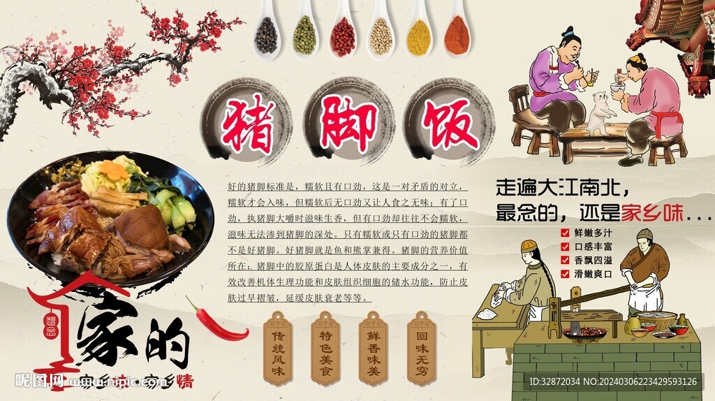 猪脚饭背景墙