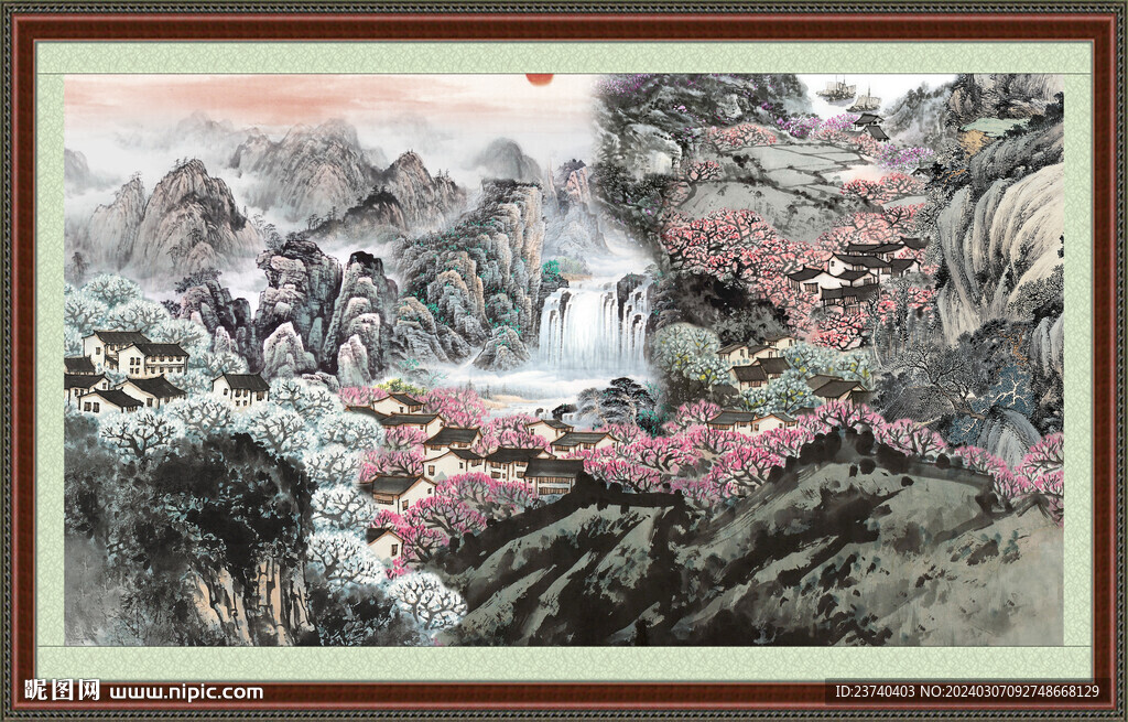 山水瀑布 