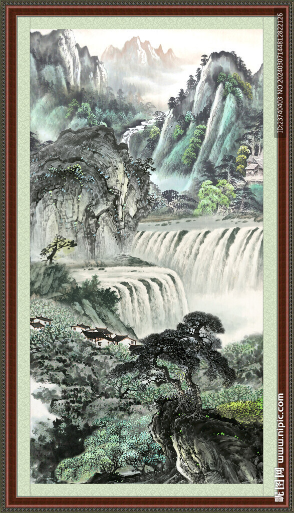 山水瀑布 