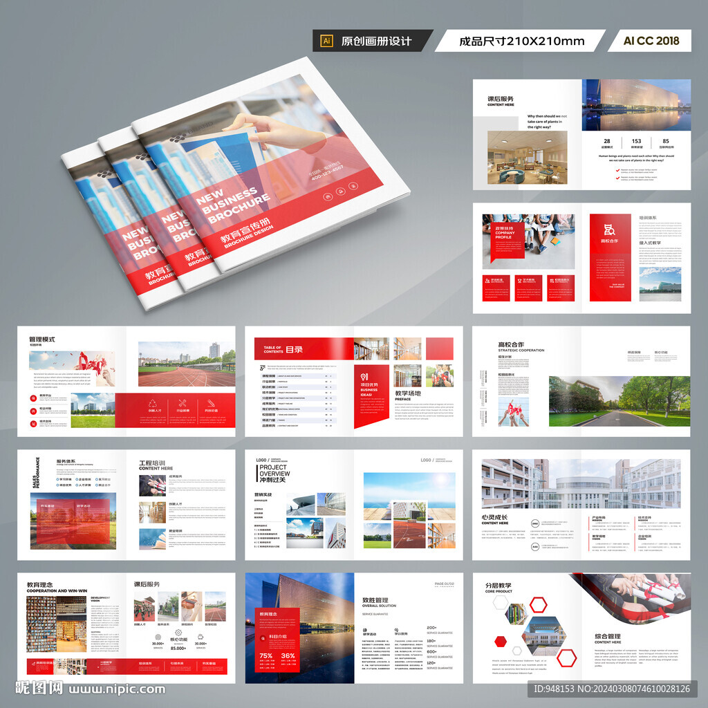 方形英语培训画册