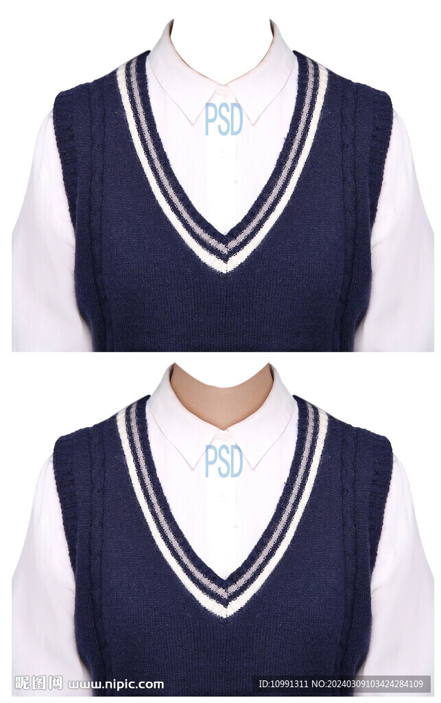 女毛衣马甲证件照衣服素材