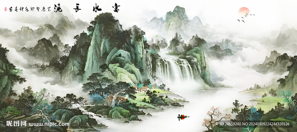 中国风山水风景