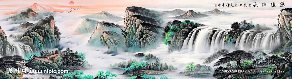 巨幅国画山水