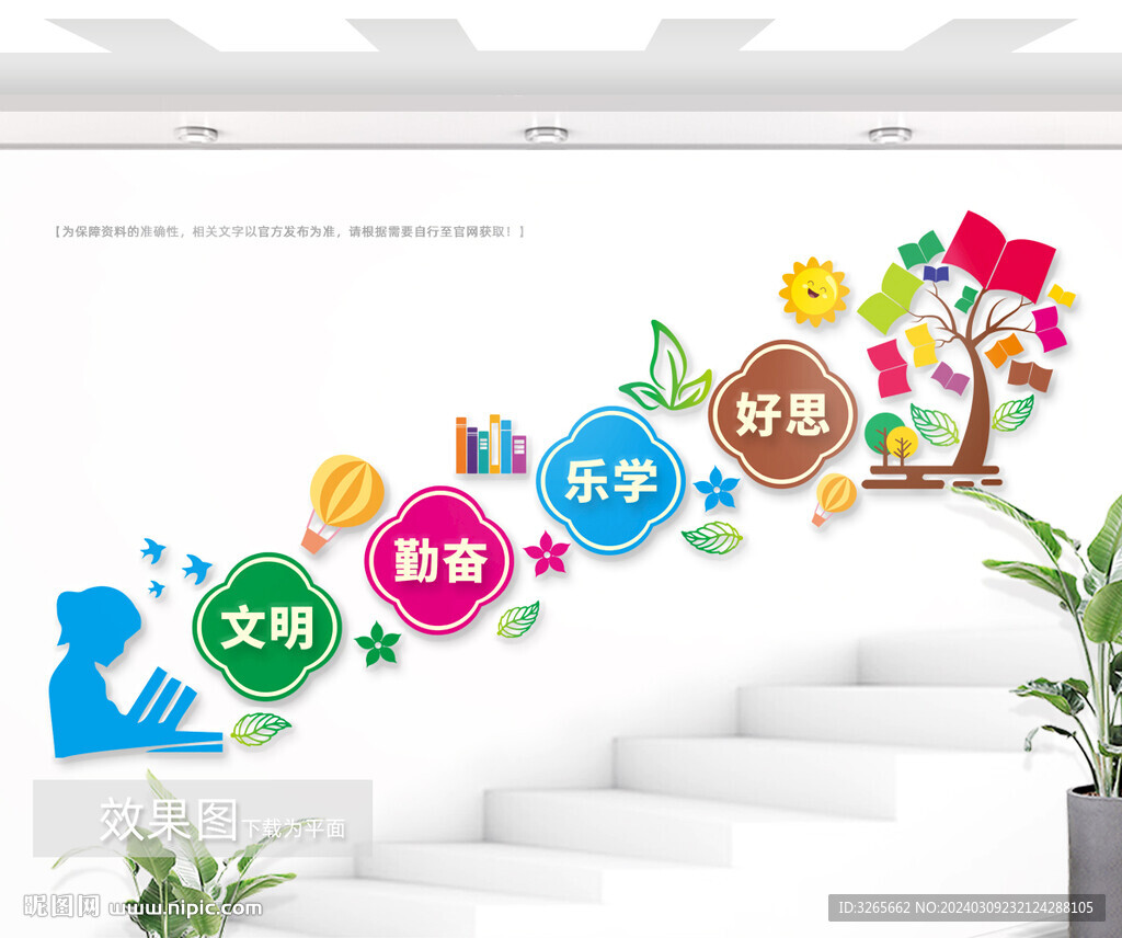 学校楼梯间标语文化墙图片