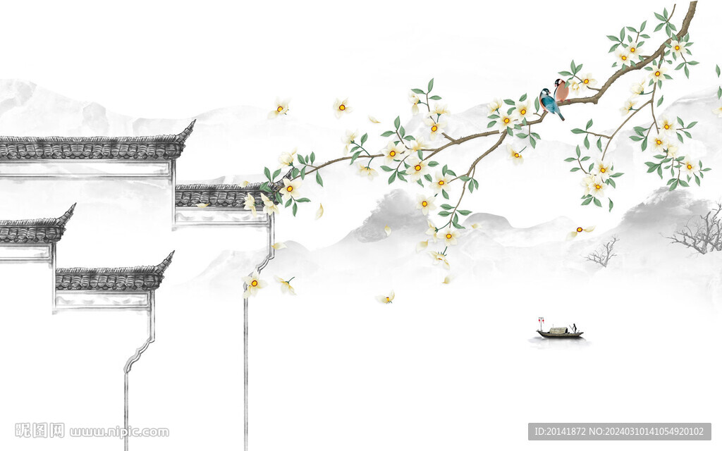 微派建筑背景墙