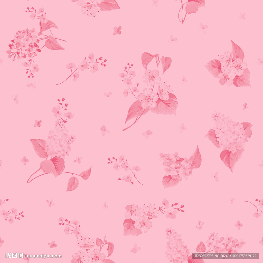 清新粉色小碎花