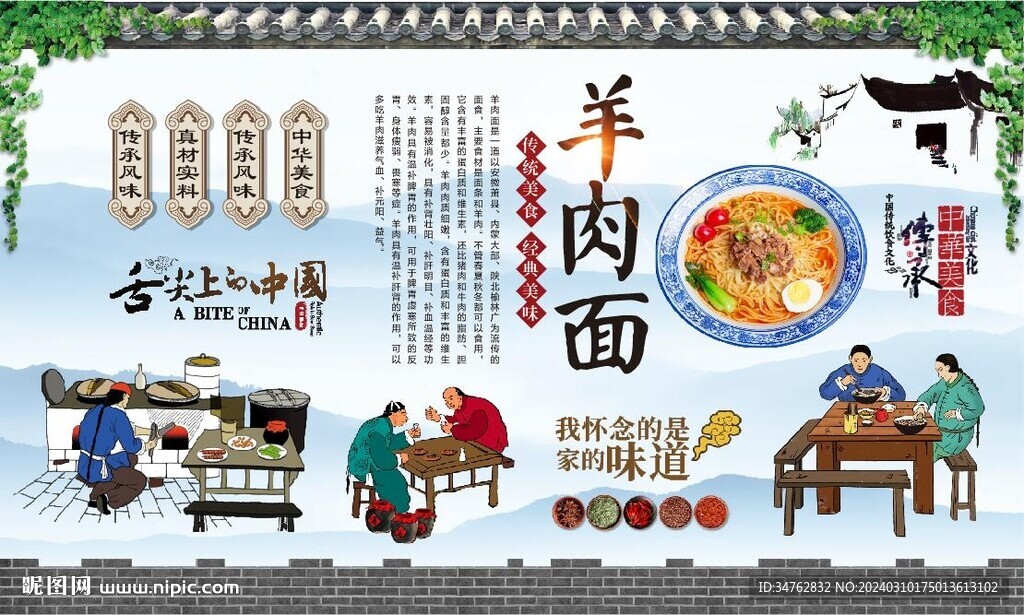 羊肉面背景墙