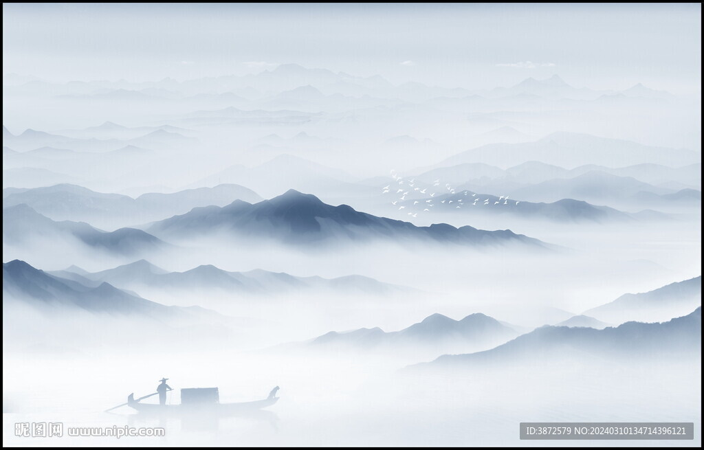 意境水墨山水画