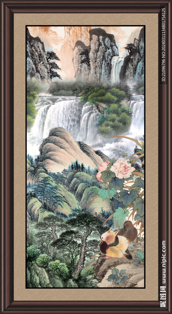 竖幅山水 