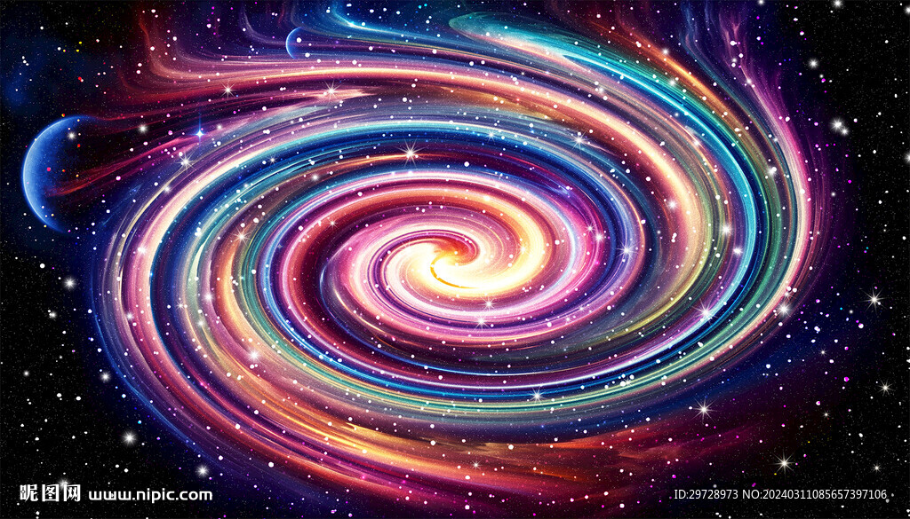 七彩旋涡星空背景