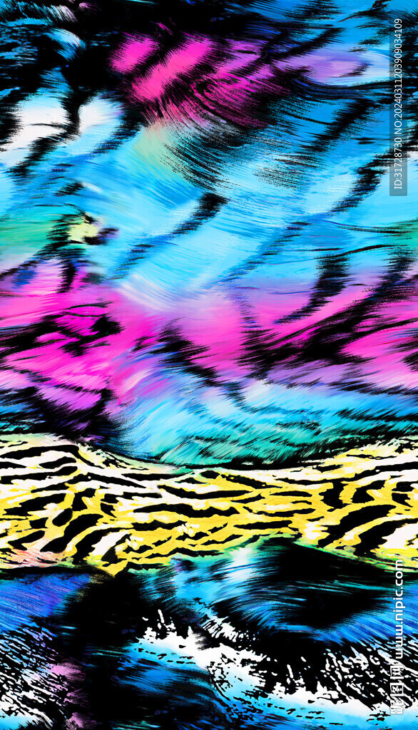 手绘花 扎染 豹纹