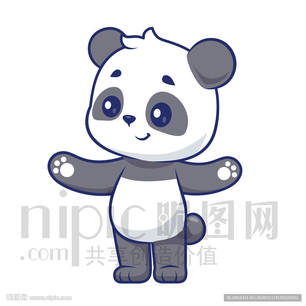 可爱卡通小动物大熊猫