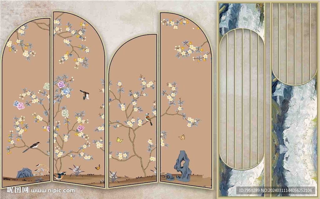 中式装饰背景墙 