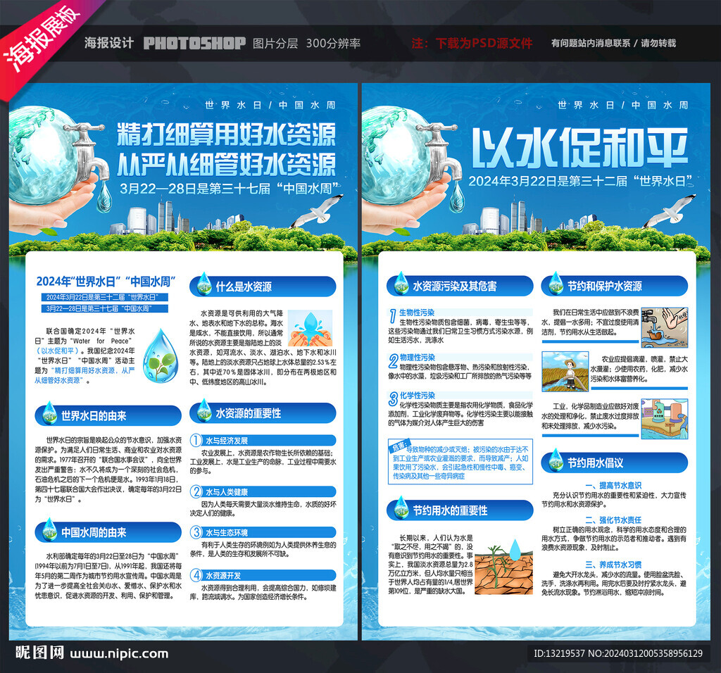 世界水日中国水周宣传单