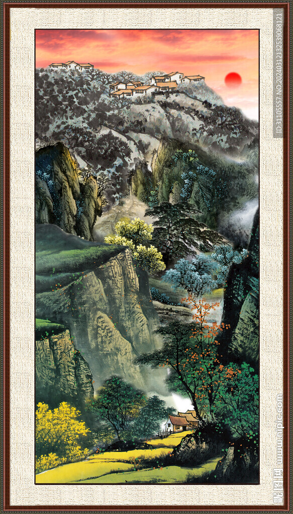 中堂山水画 