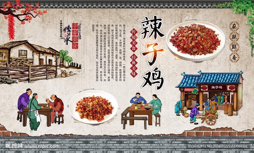 辣子鸡背景墙