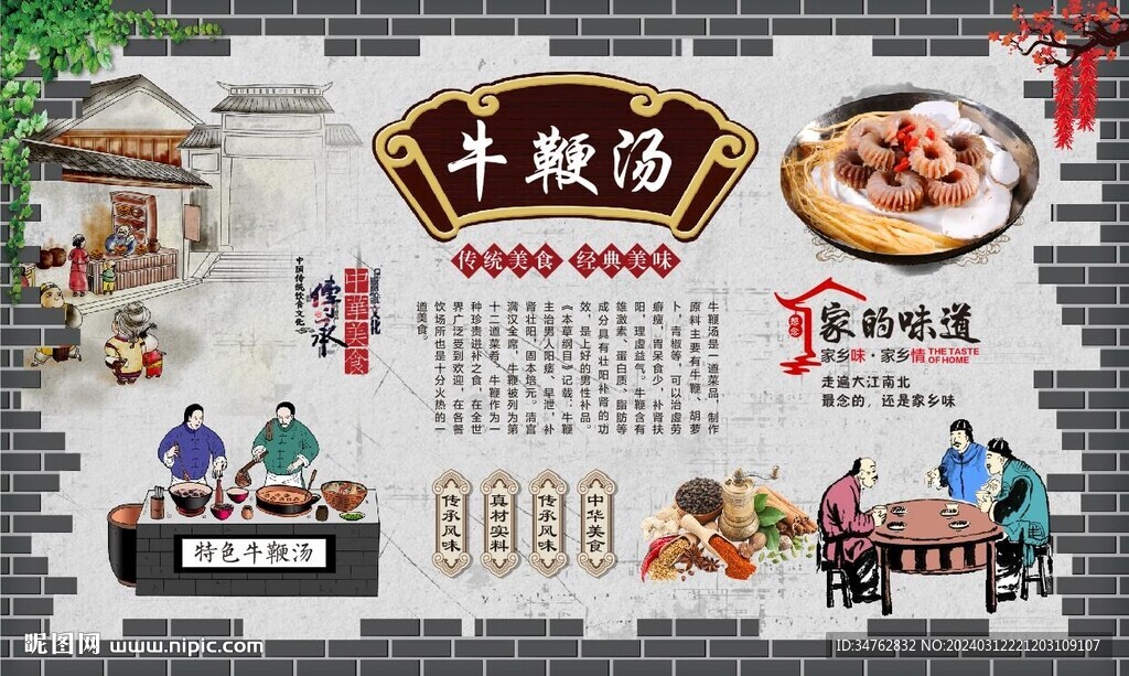 牛鞭汤背景墙