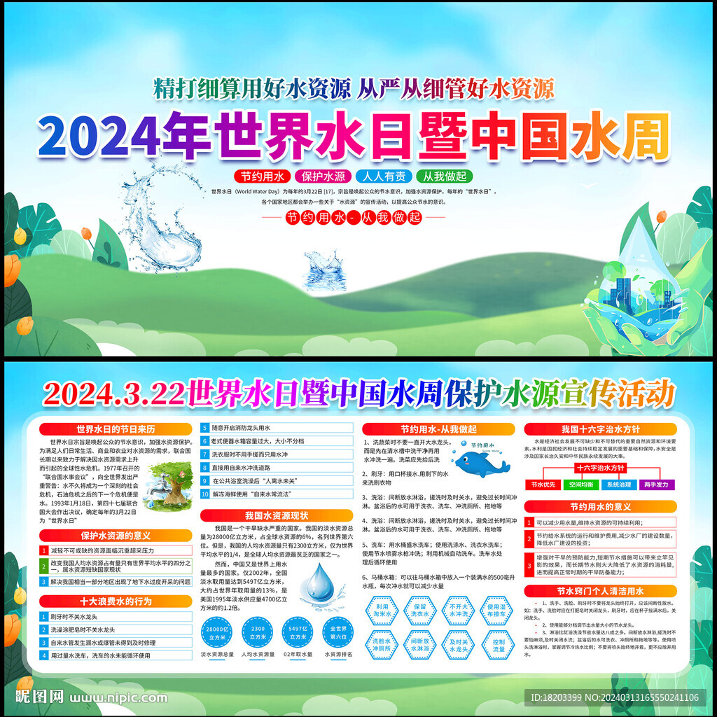 2024世界水日中国水周宣传栏