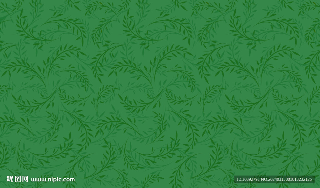绿色麦穗图案印花花型