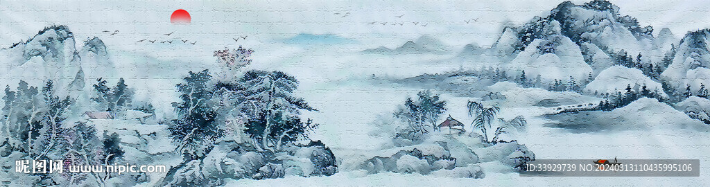 仿古山水画
