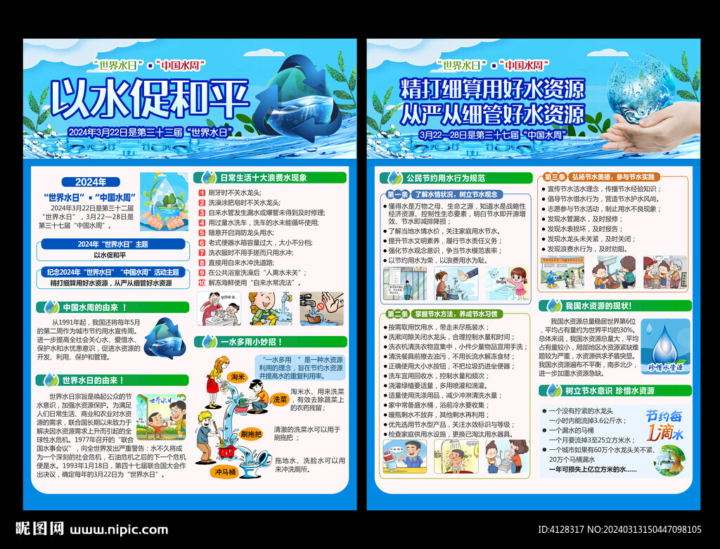 世界水日中国水周宣传单