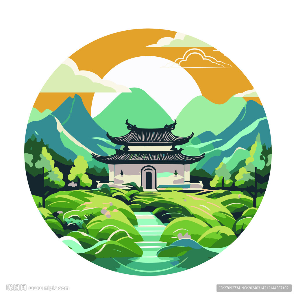 清明时节矢量插图风景设计