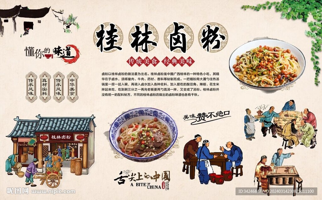 桂林卤粉背景
