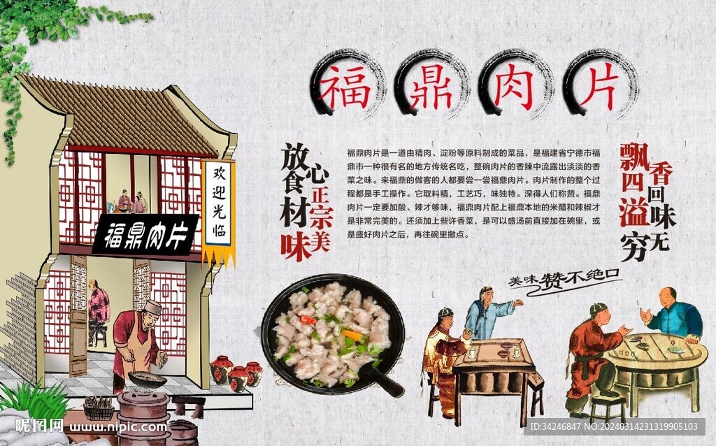 福鼎肉片背景