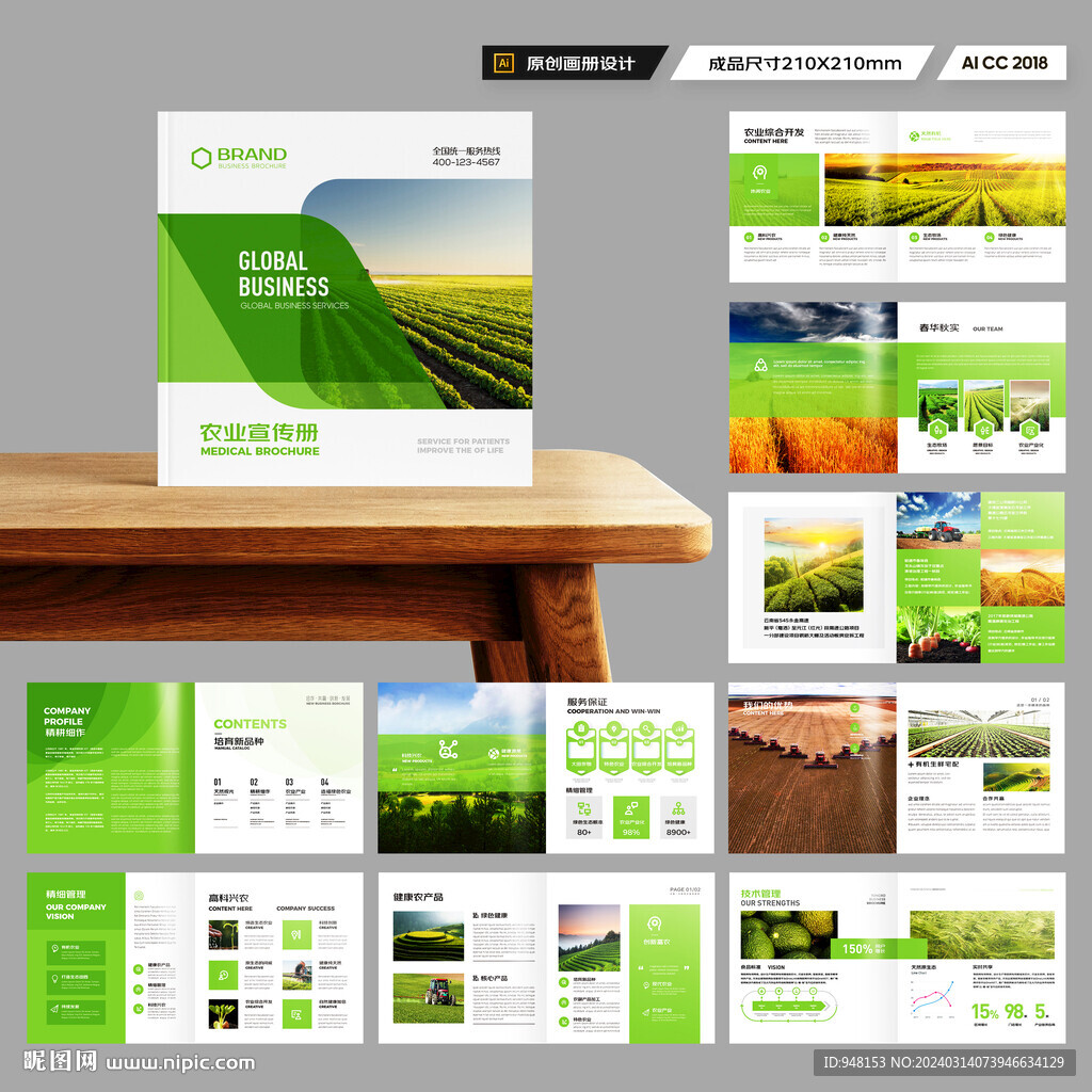 方形农业宣传册