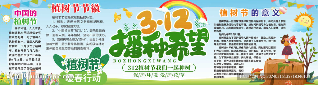 植树节黑板报