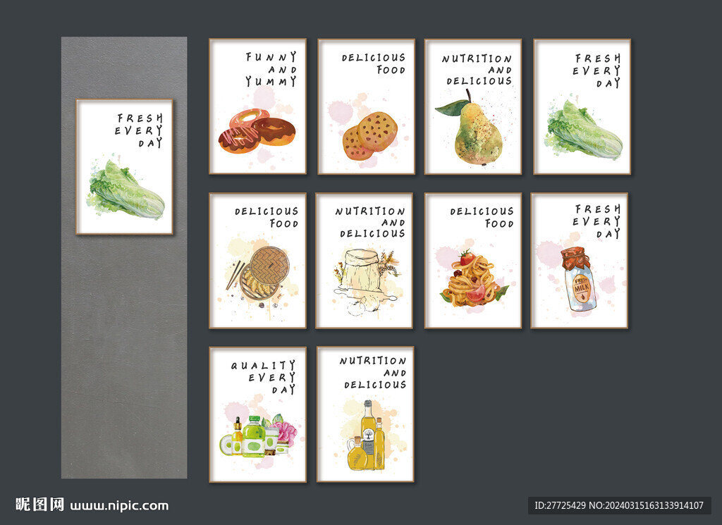 超市柱子挂画手绘挂画