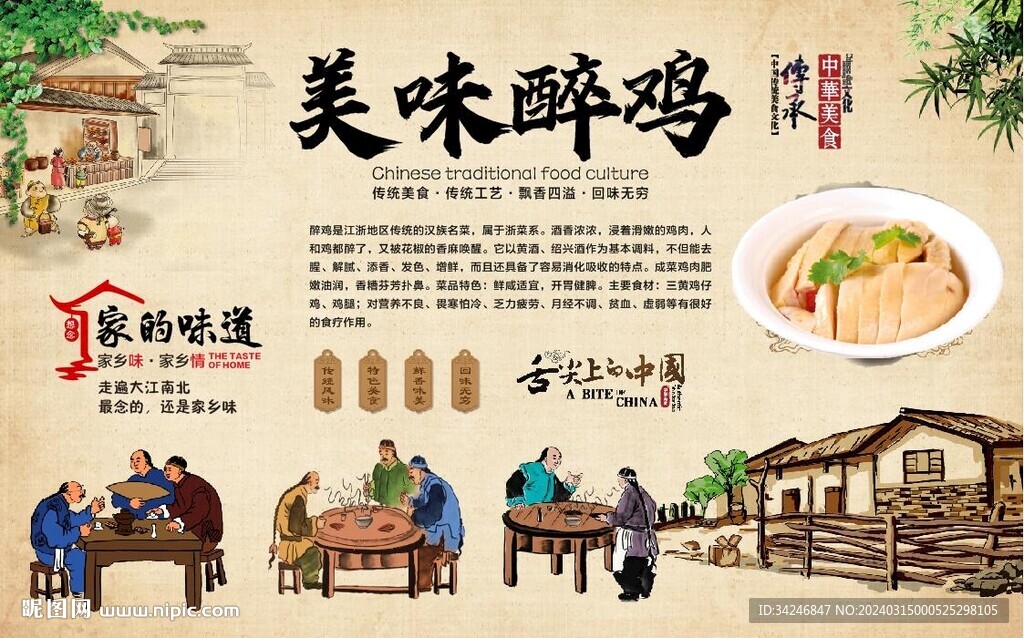 醉鸡背景墙