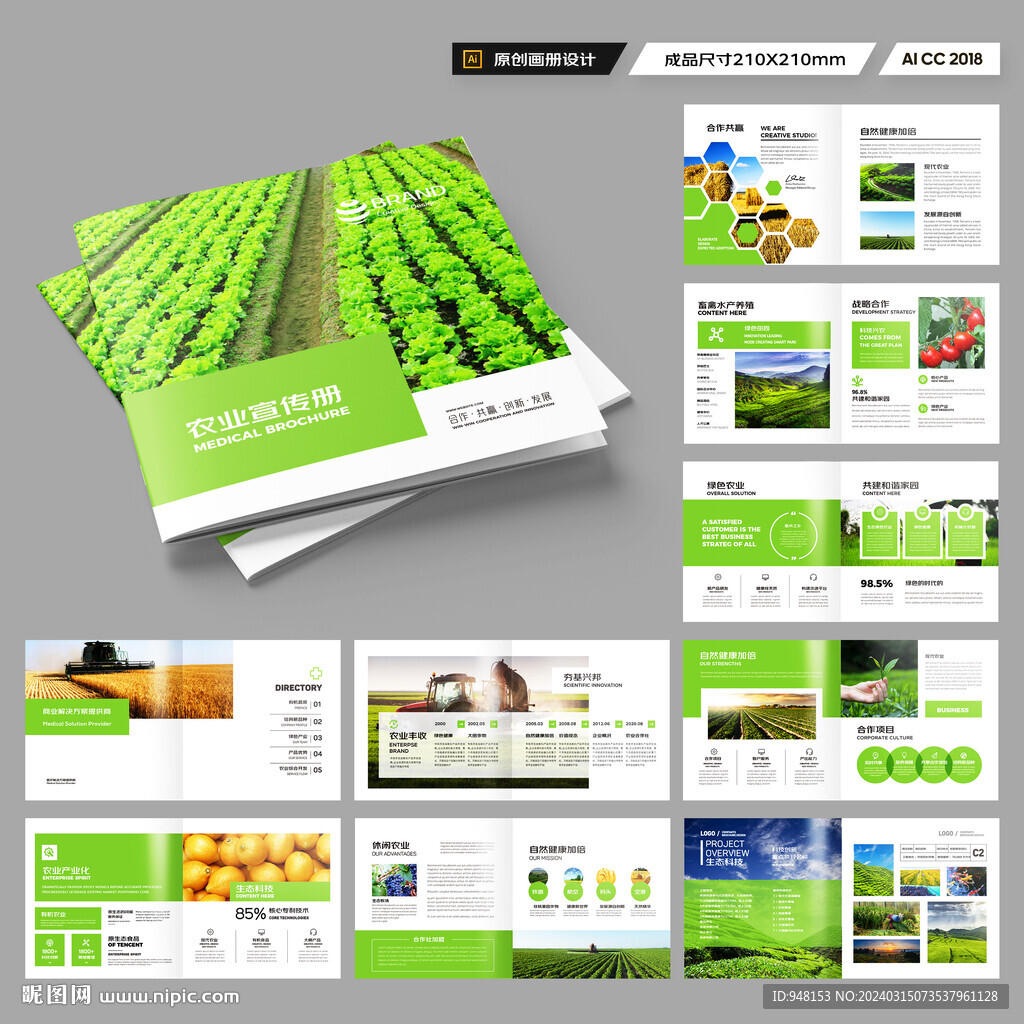 方形农业科技画册
