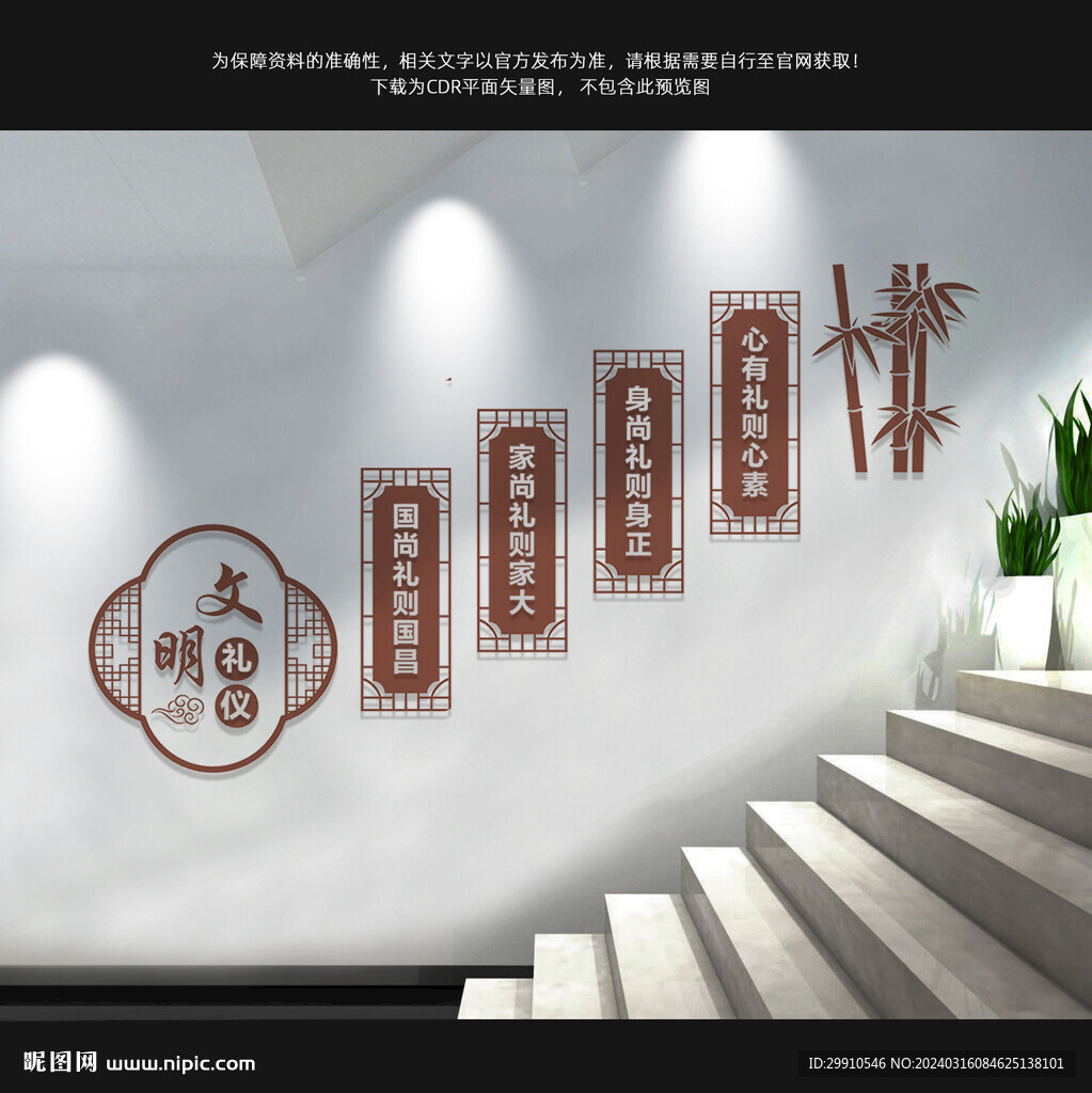 文明礼仪楼梯文化墙