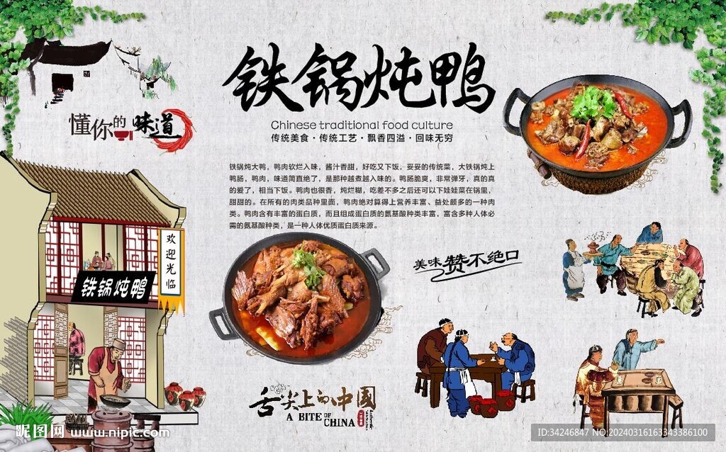 铁锅炖鸭背景