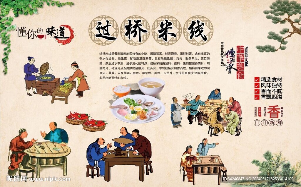 过桥米线背景墙