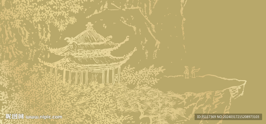 新中式壁纸壁画装饰画