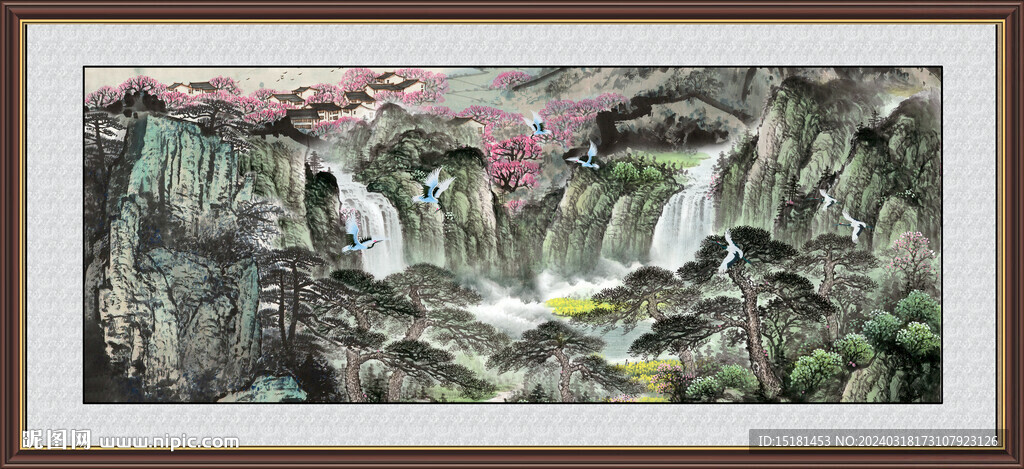 山水瀑布 