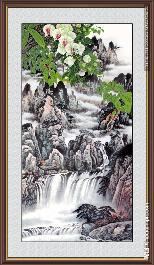 山水瀑布 