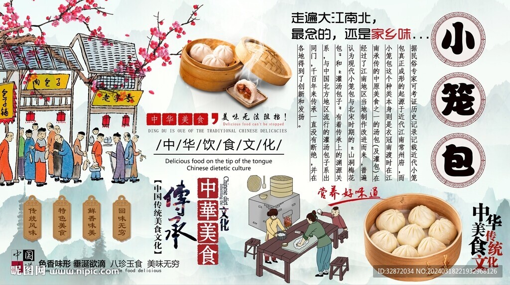 小笼包背景墙