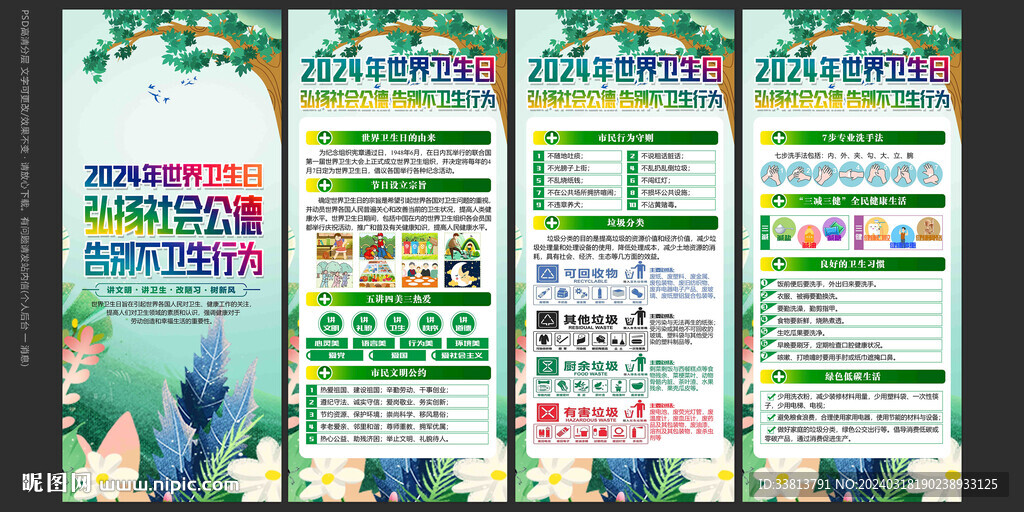 2024世界卫生日宣传栏展板