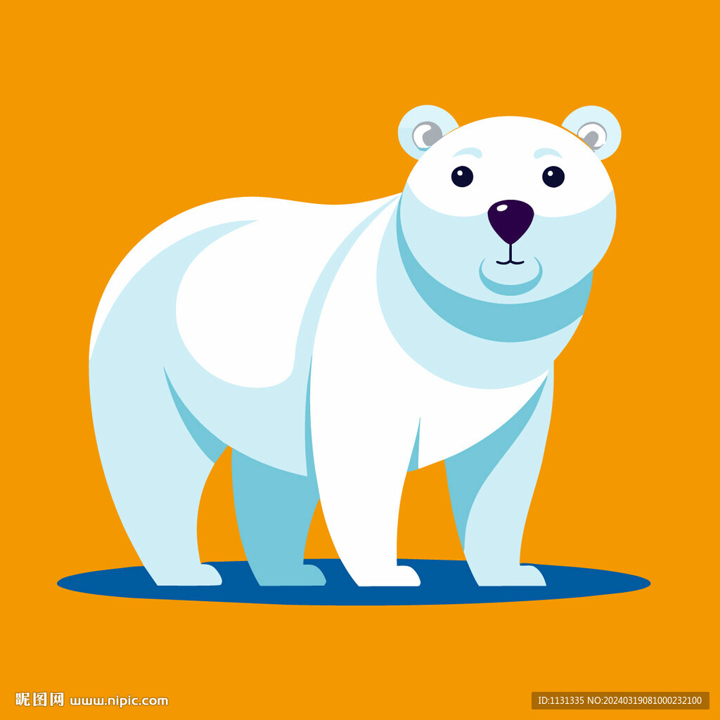 矢量卡通动物设计元素北极熊