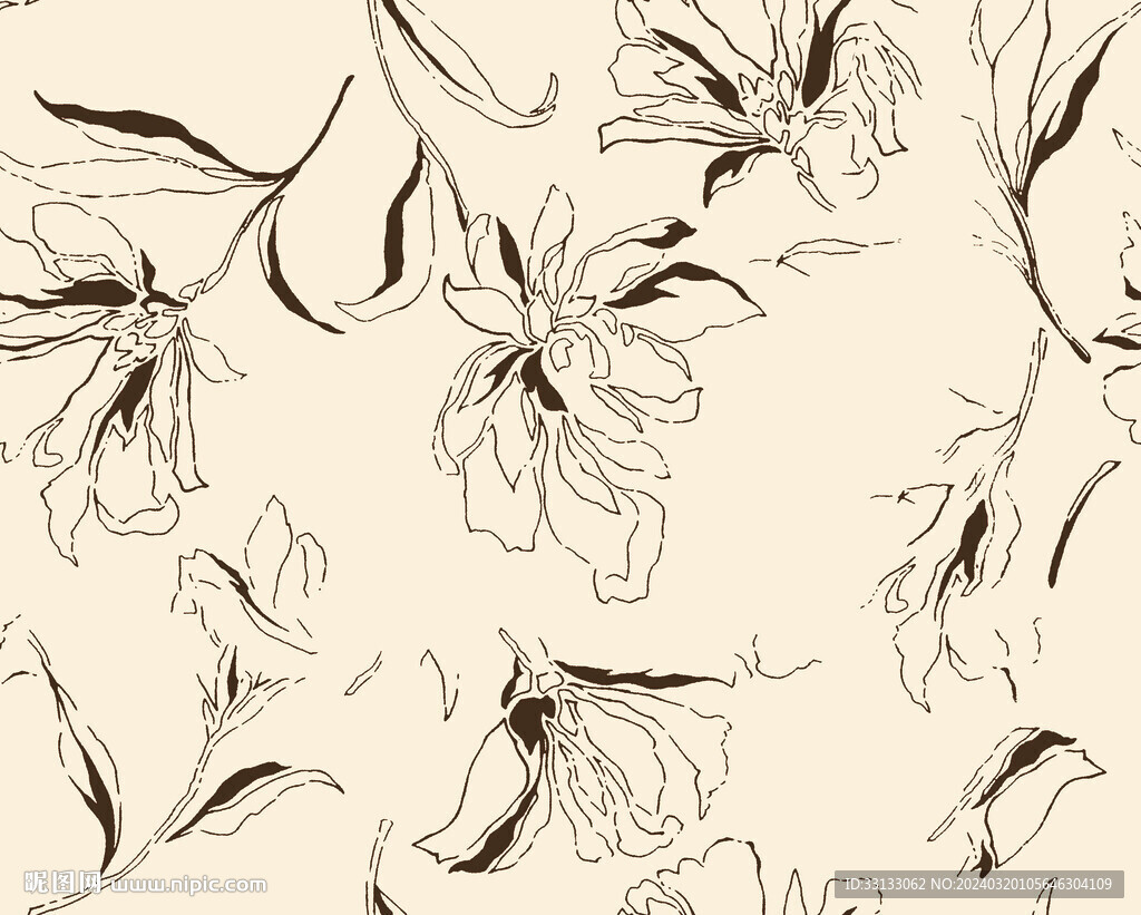 线条花 手绘花