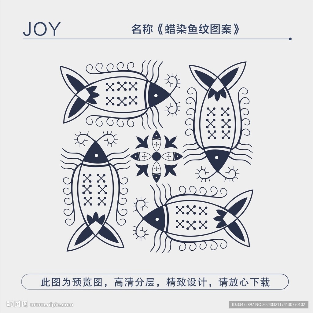 蜡染鱼纹图案