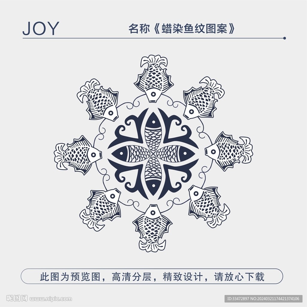 蜡染鱼纹图案