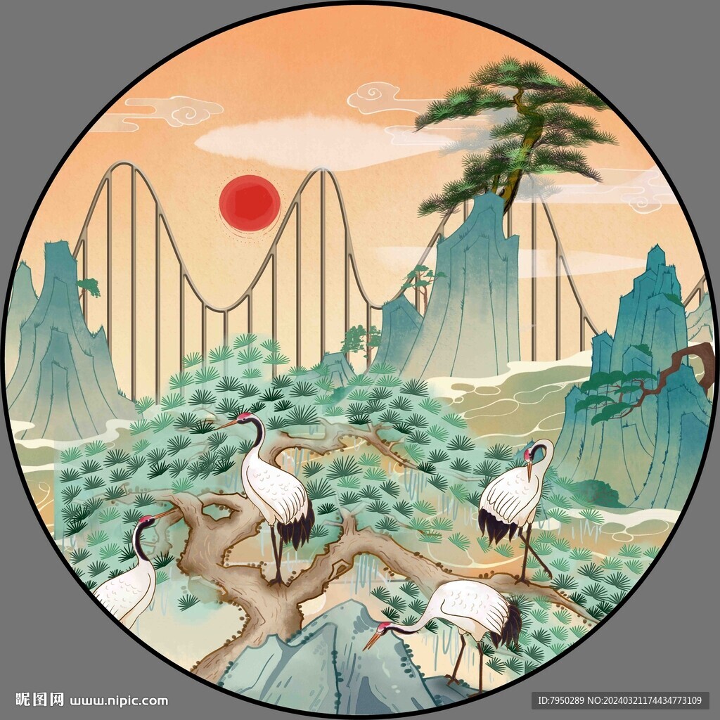 圆形装饰画  