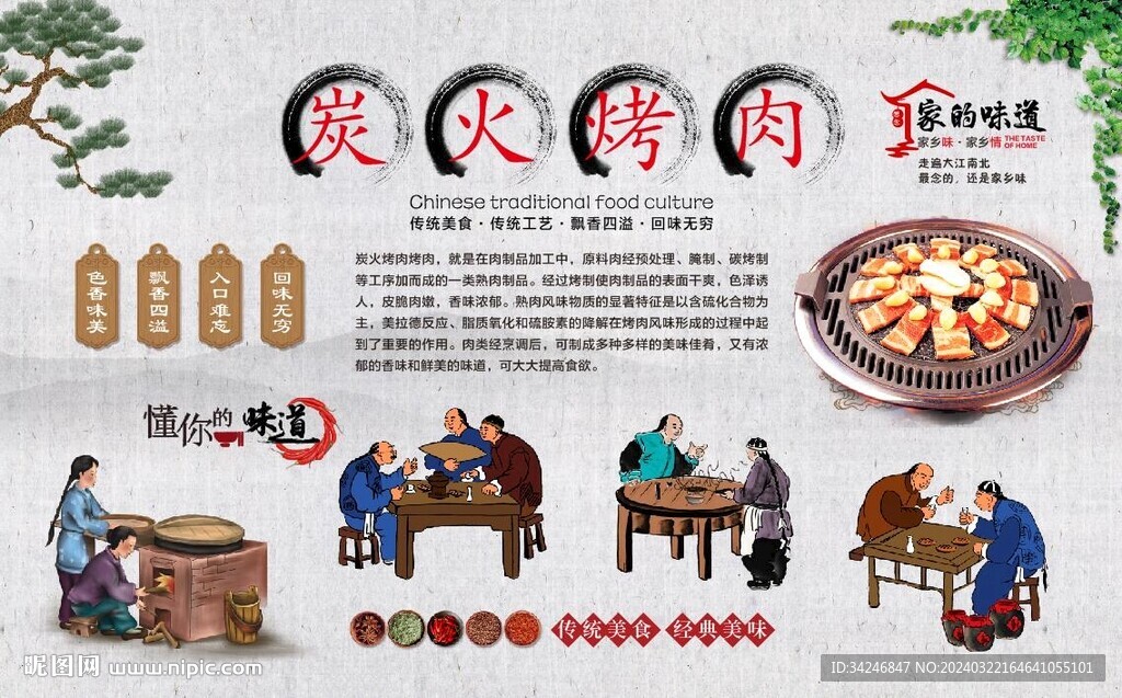 炭火烤肉背景墙