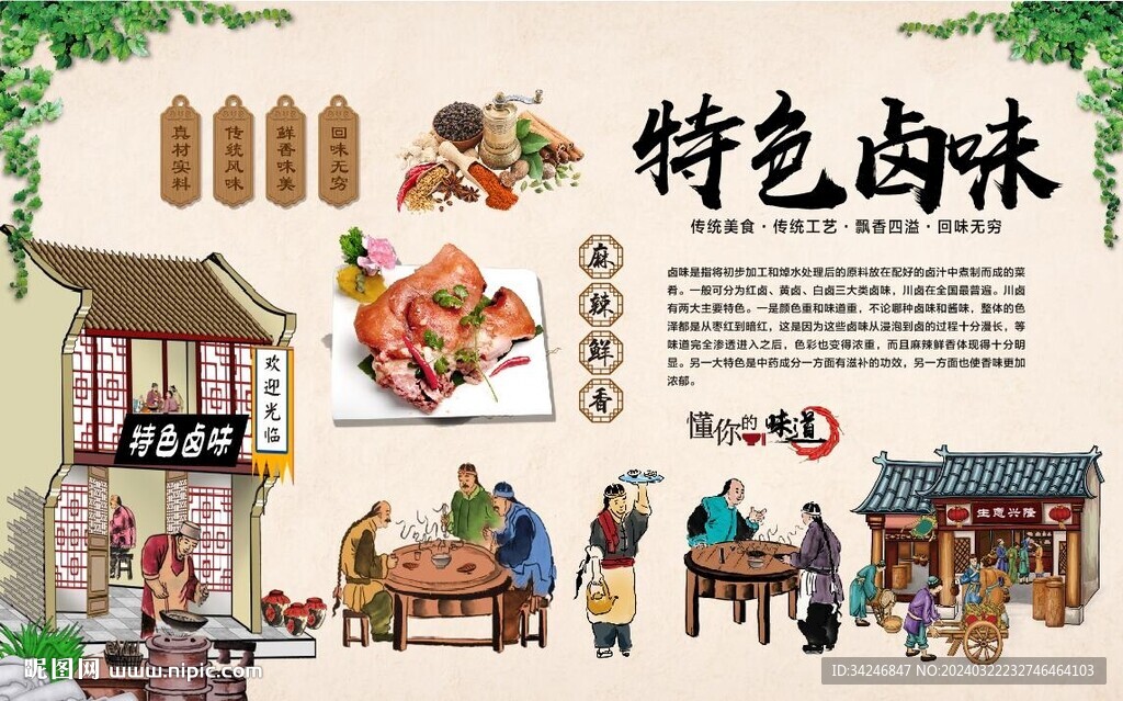 卤味背景墙